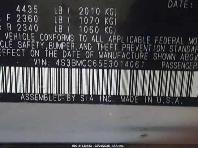 4S3BMCC65E3014061 Subaru Legacy 2.5i Premium