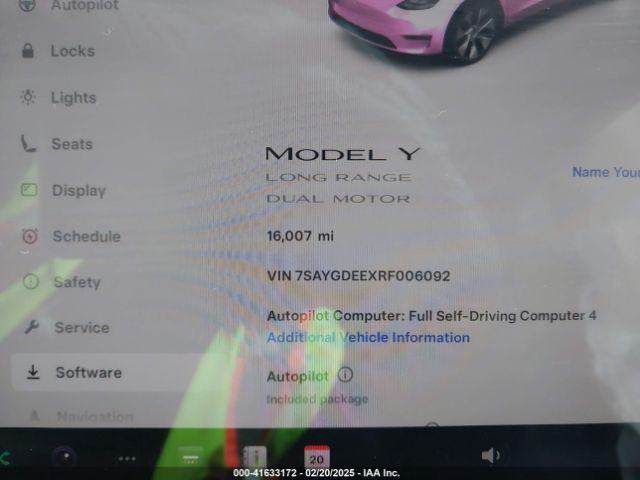 7SAYGDEEXRF006092 Tesla Model Y Long Range Dual Motor All-wheel Drive