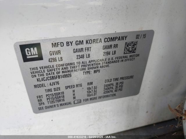 KL4CJCSB5FB149926 Buick Encore Leather