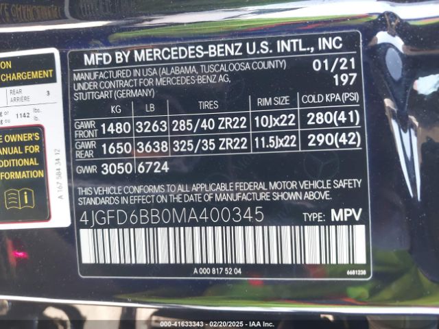 4JGFD6BB0MA400345 Mercedes-Benz Amg Gle 53 Coupe 4matic