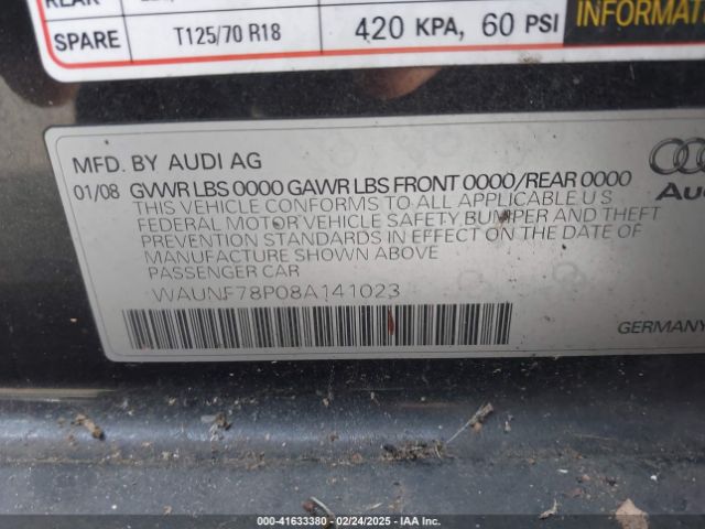 2008 AUDI A3 WAUNF78P08A141023 Photo 8