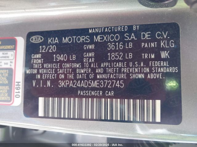 3KPA24AD5ME372745 KIA RIO S