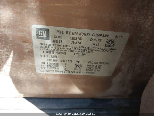 KL4CJBSB1HB169622 Buick Encore Preferred Ii