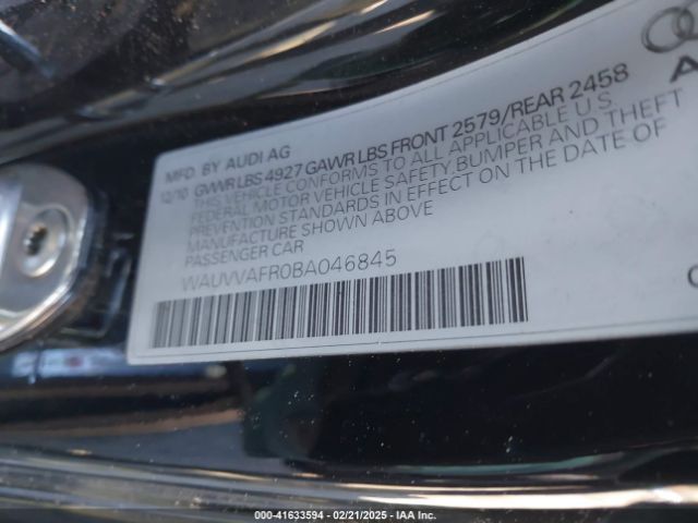 2011 AUDI S5 WAUVVAFR0BA046845 Photo 8