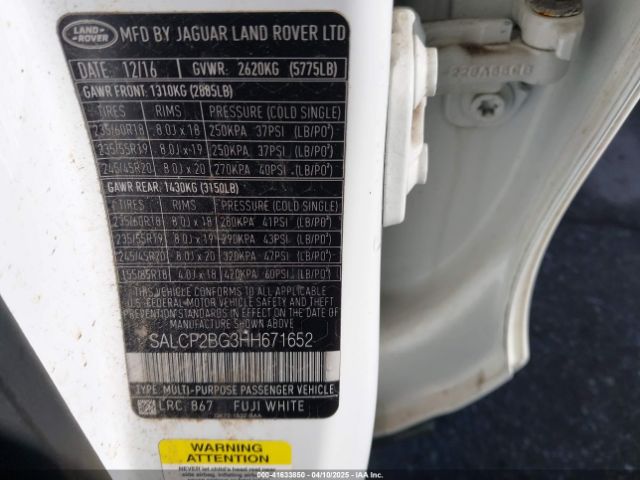 SALCP2BG3HH671652 Land Rover Discovery Sport Se