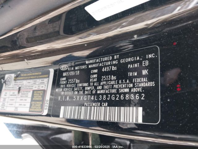 5XXGT4L38JG268362 KIA Optima Lx