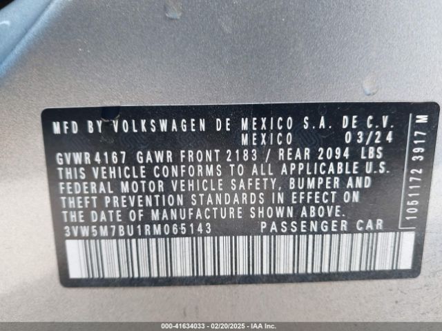 3VW5M7BU1RM065143 Volkswagen Jetta 1.5t S
