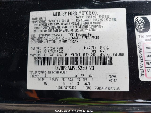 Ford Mustang V6 2014 1ZVBP8AM9E5250123 Image 9