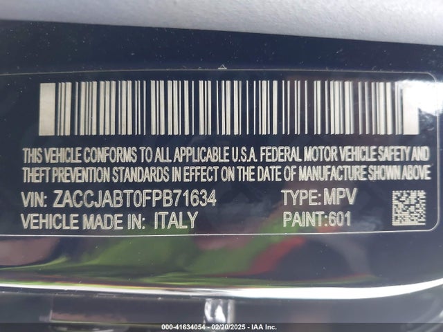 ZACCJABT0FPB71634 Jeep Renegade Latitude