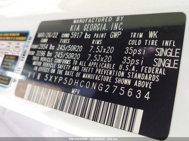 5XYP5DHC0NG275634 KIA Telluride Sx
