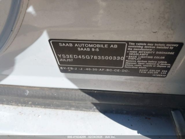 2008 SAAB 9-5 YS3ED45G783500330 Photo 8