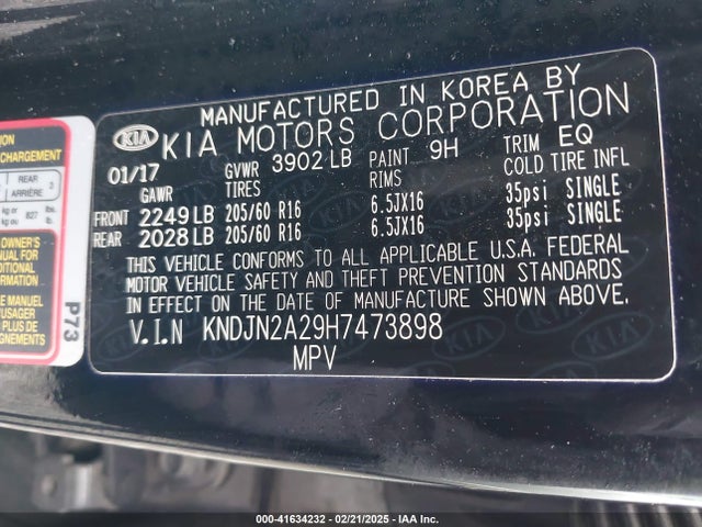 KIA Soul 2017 KNDJN2A29H7473898 Image 9