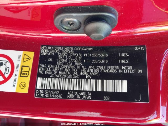 JTJYARBZ8F2013542 Lexus Nx 200t F Sport