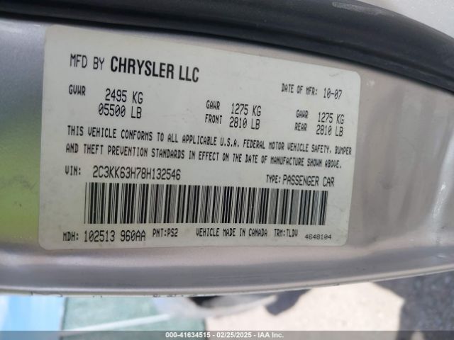 2008 CHRYSLER 300C 2C3KK63H78H132546 Photo 8