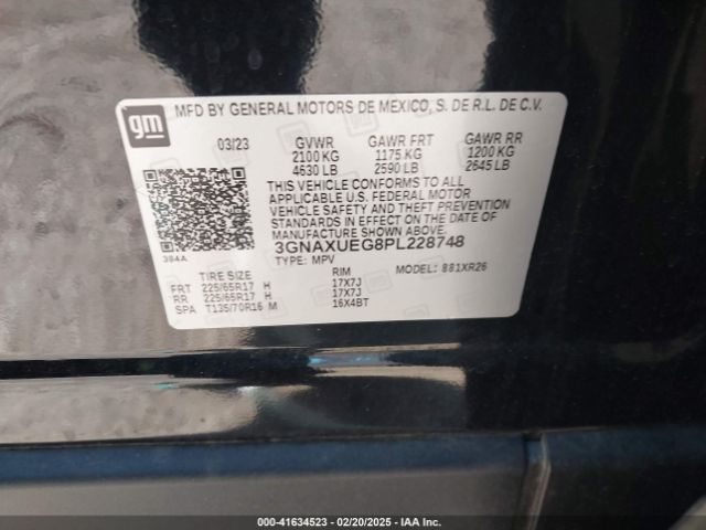 3GNAXUEG8PL228748 Chevrolet Equinox Awd Lt