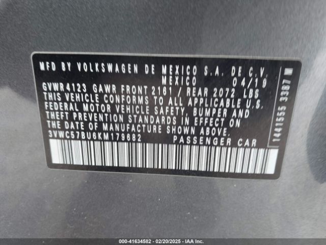 3VWC57BU6KM179682 Volkswagen Jetta 1.4t R-line/1.4t S/1.4t Se