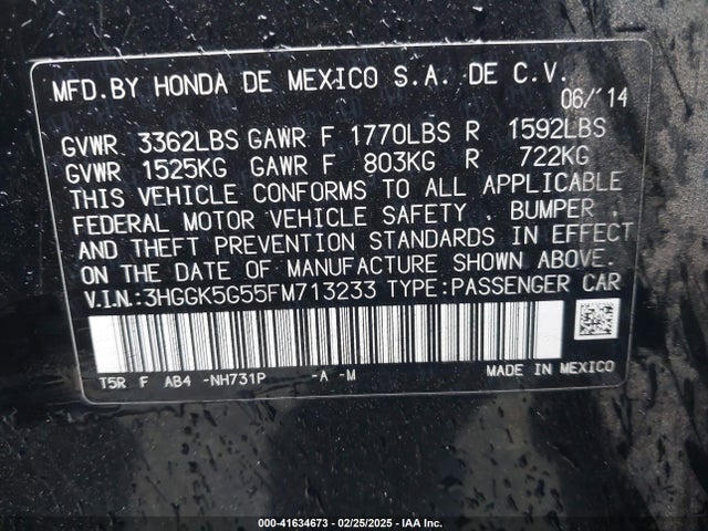 Honda FIT LX 2015 3HGGK5G55FM713233 Image 9
