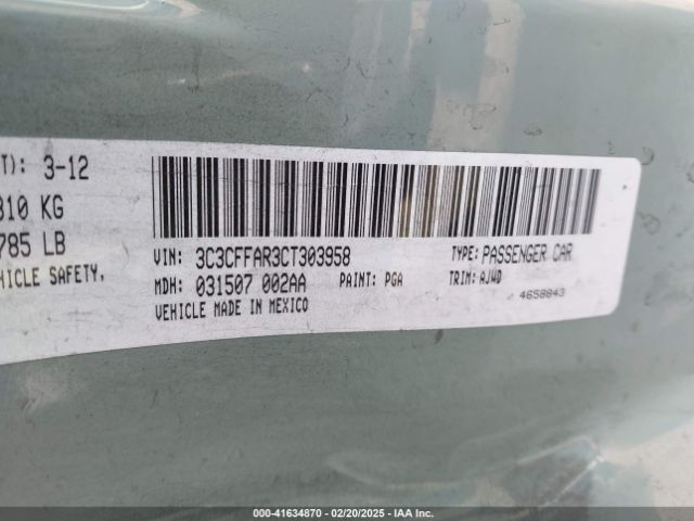 2012 FIAT 500 3C3CFFAR3CT303958 Photo 8