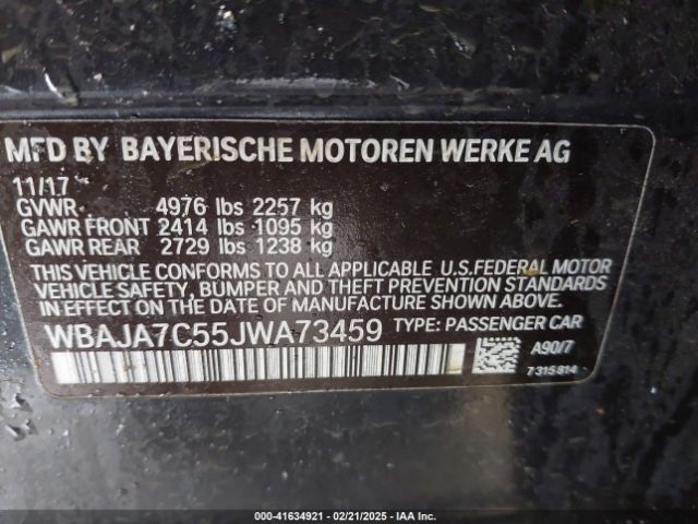 WBAJA7C55JWA73459 BMW 530i Xdrive