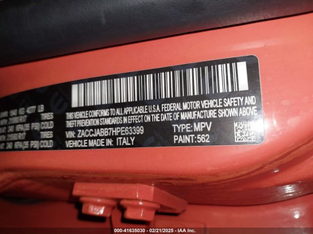 ZACCJABB7HPE63399 Jeep Renegade Latitude Fwd