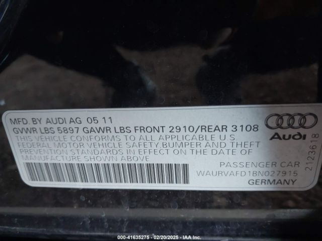 2011 AUDI A8 L WAURVAFD1BN027915 Photo 8