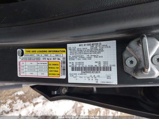 Ford FUSION SE 2020 3FA6P0HD2LR253019 Image 9