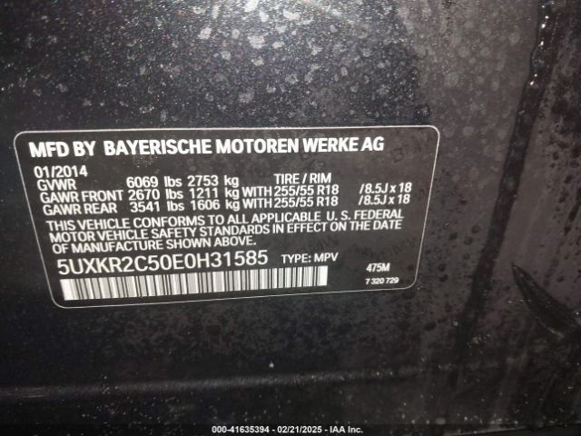5UXKR2C50E0H31585 BMW X5 Sdrive35i