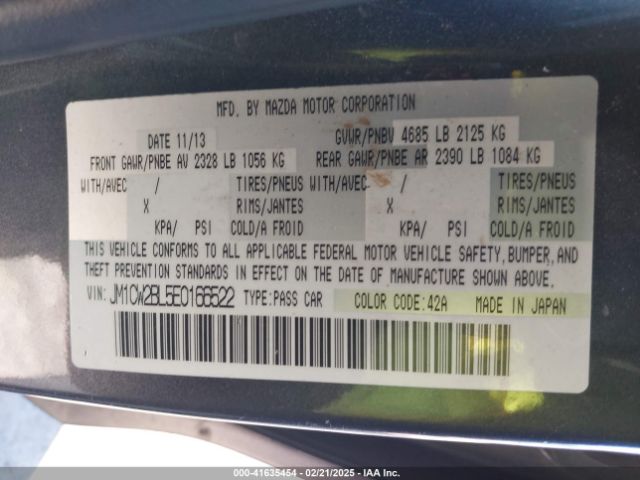 JM1CW2BL5E0166522 Mazda Mazda5 Sport