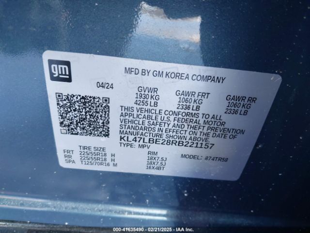 KL47LBE28RB221157 Buick Envista Sport Touring Fwd