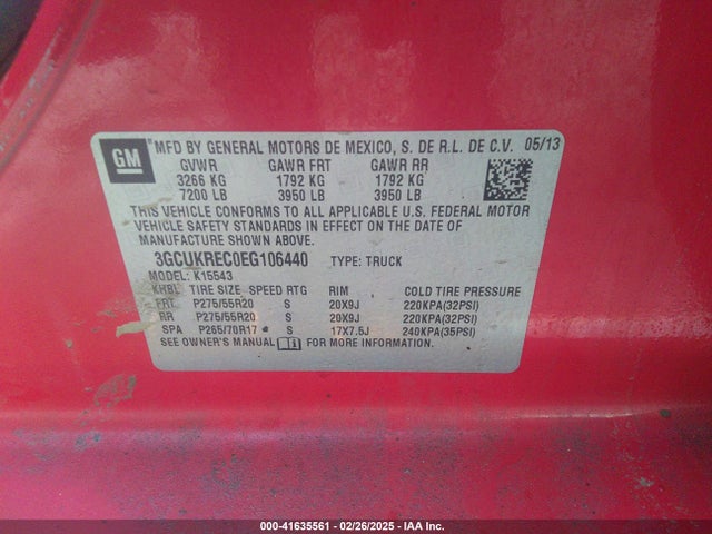 3GCUKREC0EG106440 Chevrolet Silverado 1500 1lt