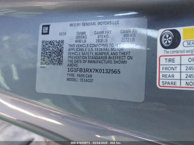 1G1FB1RX7K0132565 Chevrolet Camaro 1lt