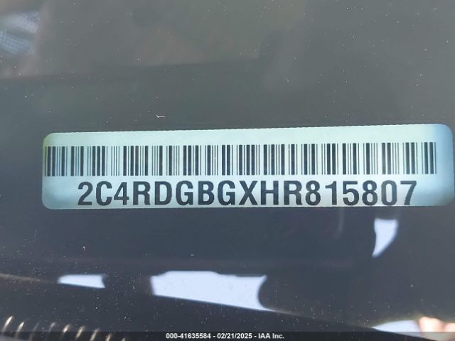 2C4RDGBGXHR815807 Dodge Grand Caravan Se Plus