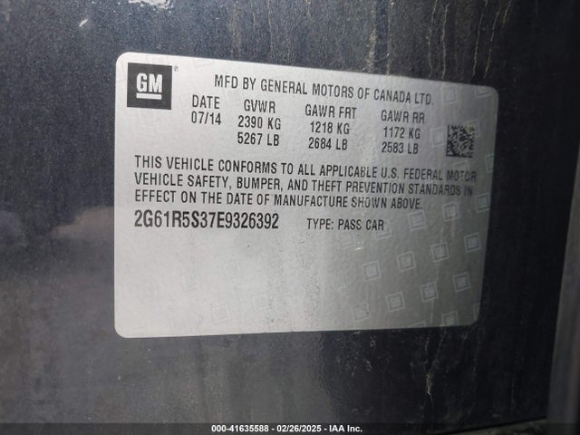 2014 CADILLAC XTS 2G61R5S37E9326392 Photo 8