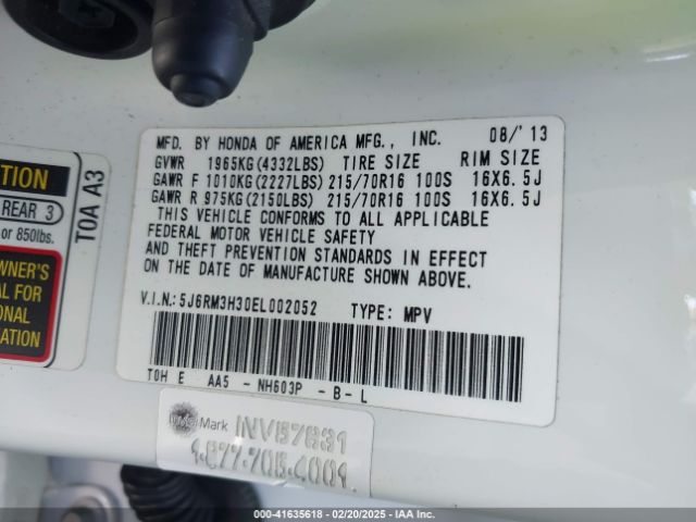 5J6RM3H30EL002052 Honda CR-V LX