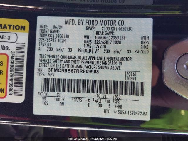 2024 FORD BRONCO SPORT 3FMCR9B67RRF09908 Photo 8