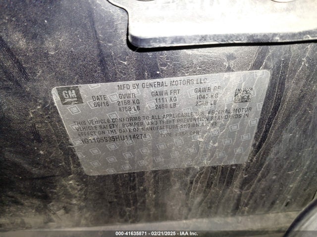 1G1105S35HU114274 Chevrolet IMPALA 1LT