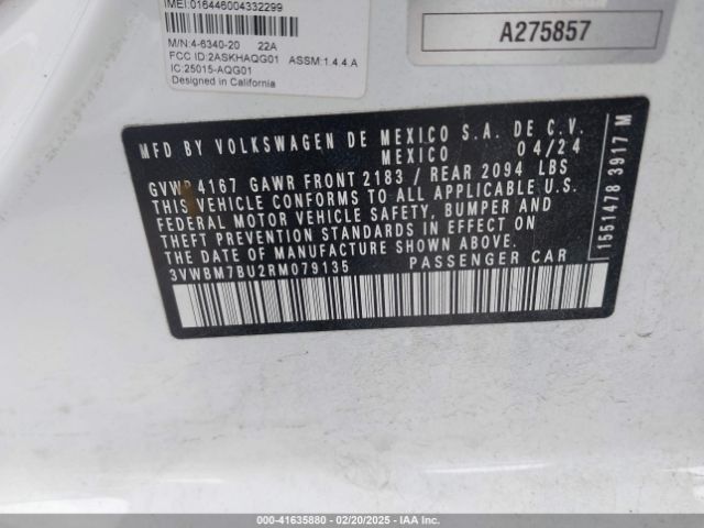 3VWBM7BU2RM079135 Volkswagen Jetta 1.5t Sport