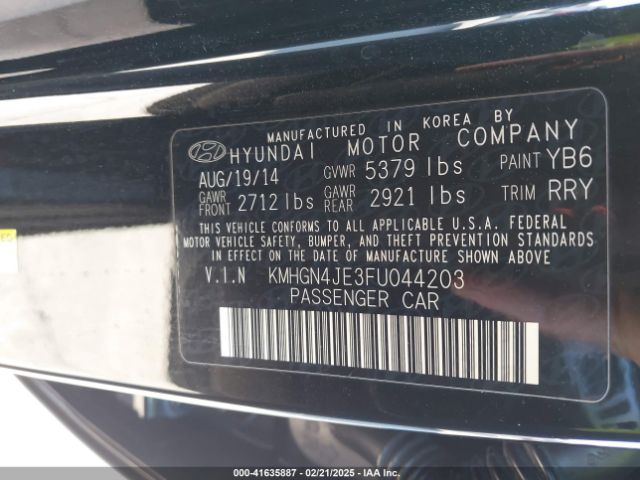 KMHGN4JE3FU044203 Hyundai Genesis 3.8