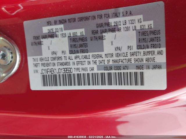 2018 FIAT 124 SPIDER JC1NFAEK1J0139590 Photo 8
