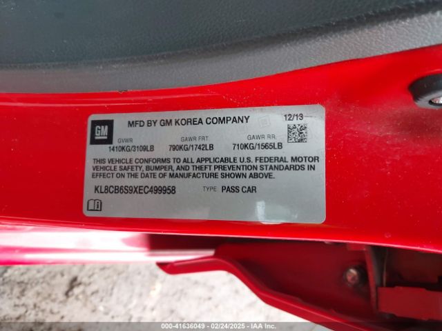 KL8CB6S9XEC499958 Chevrolet Spark Ls Auto
