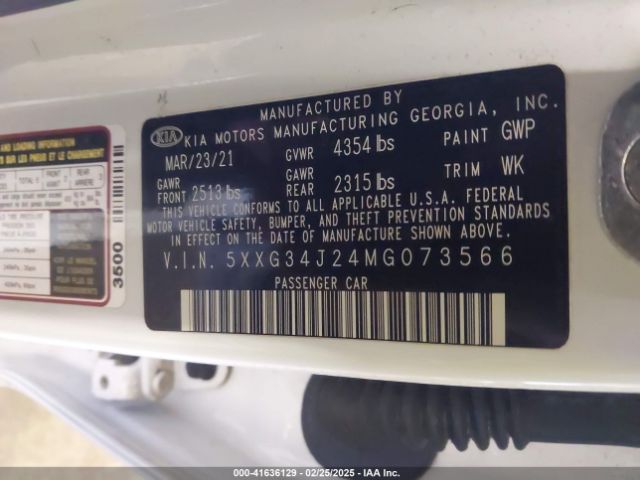 5XXG34J24MG073566 KIA K5 EX