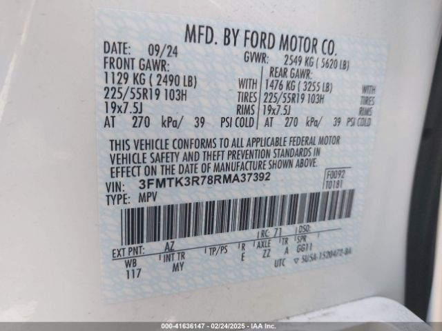 3FMTK3R78RMA37392 Ford Mustang Mach-e Premium