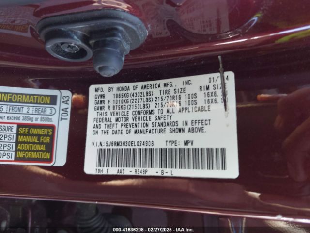5J6RM3H30EL024908 Honda CR-V LX