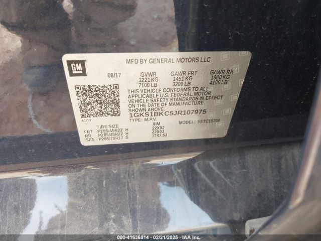 1GKS1BKC5JR107975 GMC YUKON SLT