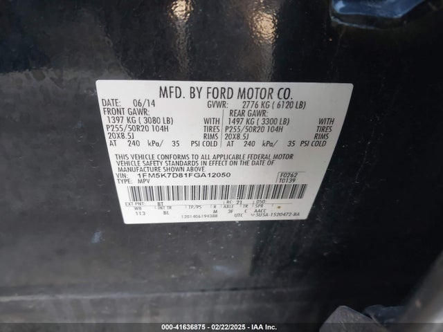 Ford EXPLORER XLT 2015 1FM5K7D81FGA12050 Image 9