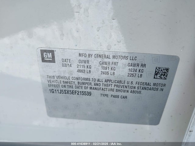 1G11J5SX5EF215539 Chevrolet Malibu 2lz