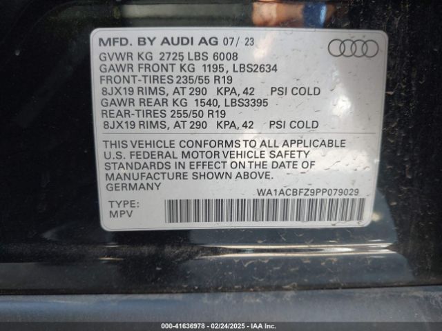 WA1ACBFZ9PP079029 Audi Q4 E-tron Premium 40 Rwd