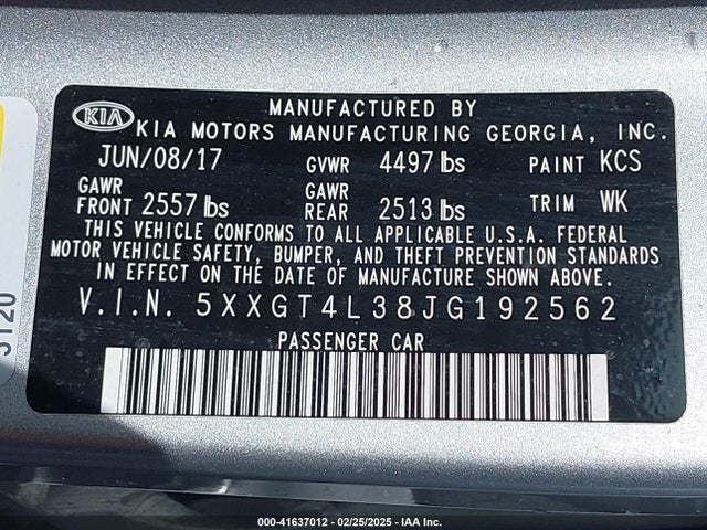 KIA Optima Lx 2018 5XXGT4L38JG192562 Image 9