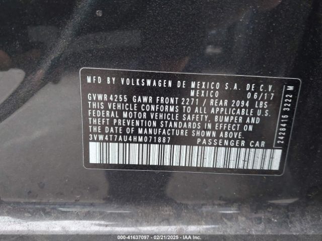 3VW4T7AU4HM071887 Volkswagen Golf Gti Autobahn 4-door/s 4-door/se 4-door/sport 4-door