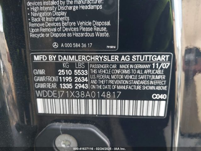 2008 MERCEDES-BENZ CL 550 WDDEJ71X38A014817 Photo 8